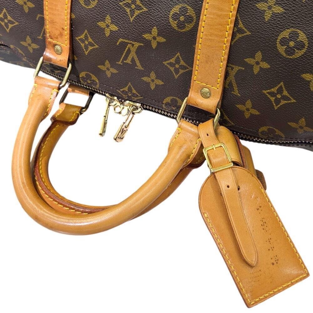 LOUIS VUITTON Brown Monogram Keepall 55 Boston Bag - Picture 10 of 16
